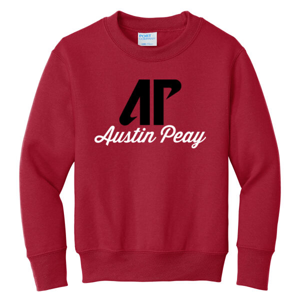 Austin Peay Cursive  - Youth Core Fleece Crewneck Sweatshirt Thumbnail