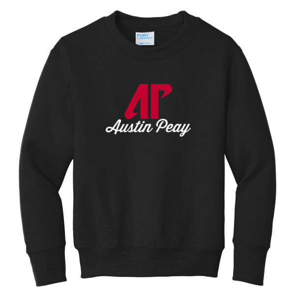 Austin Peay Cursive  - Youth Core Fleece Crewneck Sweatshirt Thumbnail
