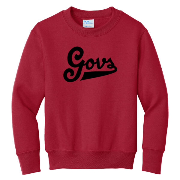 Govs Script  - Youth Core Fleece Crewneck Sweatshirt Thumbnail